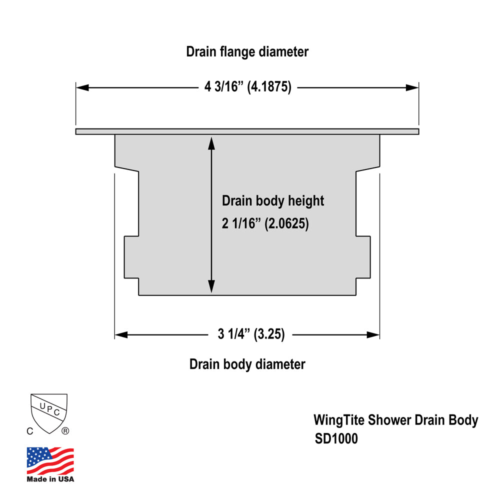 WingTite Easy Replacement Fiberglass Shower Drain